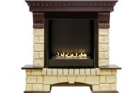 Биокамин в портале Firezo Pierre Luxe Темный дуб Шампань, стандарт